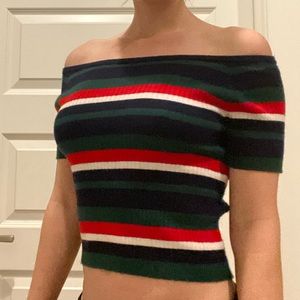 Pacsun off the shoulder cropped sweater top